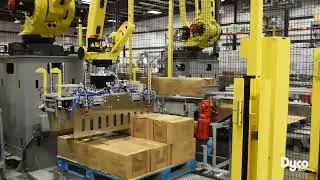 Automatic Row-Picking Box Palletizing