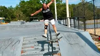 My wife filmed me attempting a handrail, skateboarding age 42