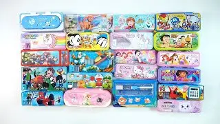 new unicorn stationery collection 😚 geometry, doreamon, pencil box,hello kitty,sharpener, eraser 