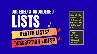 HTML & CSS Full Course 2026 | Lesson 4 – HTML Lists (Ordered & Unordered) – Description Lists