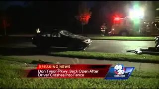 Car malfunctions and then crashes into a fence