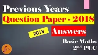 2nd PUC BASIC Maths Previous Year Question Paper Solved