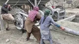 Ohh Dangerous Stunt : Smashing Giant Stones with Brutal Force  Fixing the problem #stonecrusher