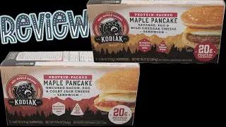 Kodiak Maple Pancake: Sausage, Egg & Mild Cheddar Cheese and Uncured Bacon, Egg & Colby Jack Cheese