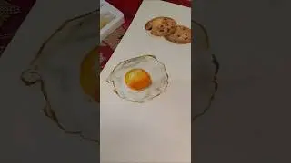 fried egg 🍳#shorts #friedegg #painting #paintingtutorial #art #beginners #tutorials #shortsart
