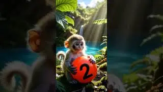 Let's count with a cute monkey  #cute #monkey #animals #animation #ai