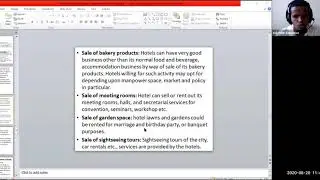 Fundamentals of Hotel and Catering Industry August 20 2020