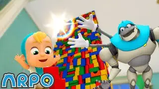Building Block Tower Challenge! |45 Minutes of ARPO Funny Robot Cartoons for Kids
