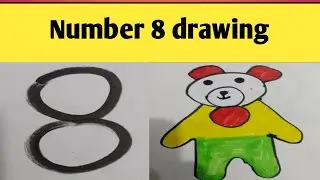 Kid's learning at home in Number 8 drawing for kid's.Easy Drawing for kid's