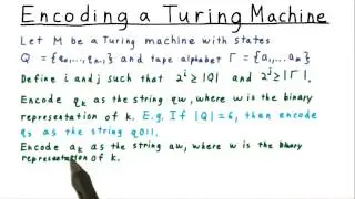 Encoding a Turing Machine - Georgia Tech - Computability, Complexity, Theory: Computability