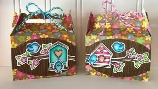 Spring Mothers Day Treat Boxes Not2Shabby DT Project (Sunny Studio Stamp, Lawn Fawn, MFT)