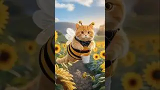 🤣🤣 Mr. Oyen the Adorable Bee Cat is on an Adventure! #funnycats #funny #trendingshorts