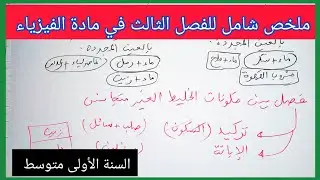 ملخص شامل للفصل الثالث في مادة الفيزياء السنة الأولى متوسط