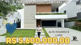 ⚜️ALPHAVILLE D PEDRO, CAMPINAS. ALTO LUXO E PADRÃO! 5 SUÍTES, SENDO 1 TÉRREA, ENERGIA FOTOVOLTAICA❤️