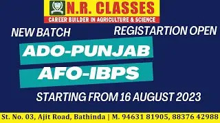 ADO-PUNJAB | IBPS-AFO | NEW BATCH | STARTING FROM 16 AUGUST 2023 | REGISTARTION OPEN |