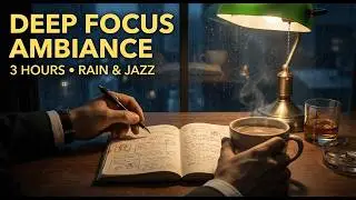 Noir Detective Office 🕵️&zwj;♂️ Late Night Jazz & Rain Ambiance for Deep Focus (3 Hours)