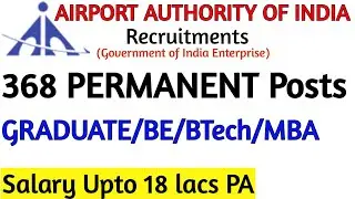 368  PERMANENT CENTRAL GOVERNMENT VACANCIES /FRESHERS  CAN APPLY/ Govt Jobs 2020 / ALL INDIA JOBS