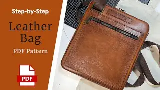 Leather Bag PDF Pattern: Shouider Bag (25x22 cm)