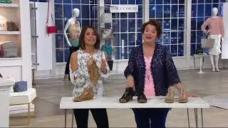 Vince Camuto Leather Gladiator Wedge Sandals - Richetta on QVC