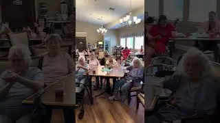 Senior living community audience members having fun dancing to classic country music #heartwarming