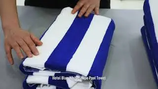 Soft blue/ white cotton beach towel