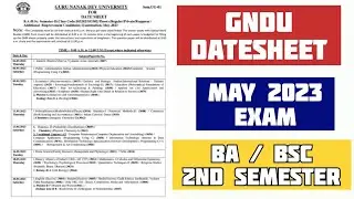 Gndu BA / Bsc 2nd Semester Datesheet || Gndu Datesheet 2023 || Gndu Even Semester Exams 2023