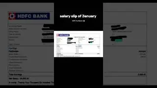 My 1st Salary of HDFC Bank As Assistant Manager||Salary Slip of HDFC Bank🏦#salaried #hdfcbank