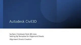 Surface / Contouring / Alignment Sheets / Creating View Frames (In Autodesk Civil3D) #civil3d