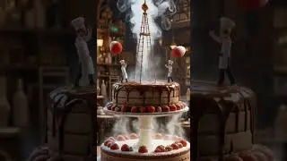 Tiny Workers Build a Giant Chocolate Cake | Dessert Construction Animation