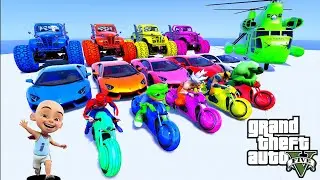 Upin & Ipin - GTA V Stunt Race | Aksi Motor Gila Upin ipin | Upin ipin kaget GTA Lucu