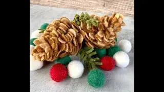 How To Make A Cute Felt Pinecone & Pine Needle Stem