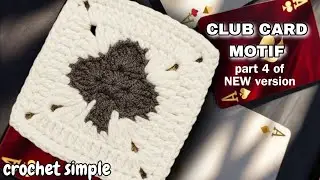 New poker cards motif version | crochet CLUBcard motif | CLUB CARD GRANNY SQUARE
