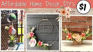 AFFORDABLE Home Decor DIYS l Easy Spring Hoop Wreath DIY l Dollar Tree DIYS