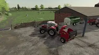 FS19 - Attingham Park #19 | MF 6S | Cows mucking out, feeding, straw blower | Feeding sheep | MF 185