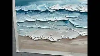 Original Ocean Wave Canvas Painting, Large Textured Seascape Wall Art, Abstract Beach Painting
