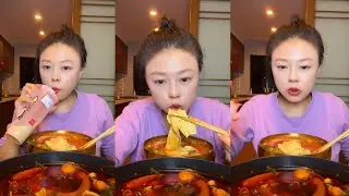Spicy Chinese Hotpot Mukbang: Fish Balls, Veggies & Spicy Tofu 🍜 ASMR Big Bites