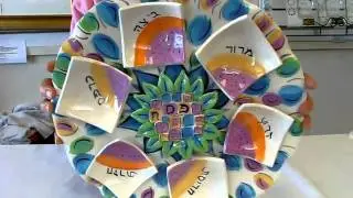 Ceramic Sunflower Passover Seder Plate - Made in Israel