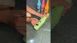 Beer 🍻 bottles art with fun 🤩 #shorts #ytshorts #make #fun #viral #easy