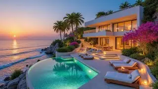 Jazz Music Enjoyed By The Beach🌊 Relaxing Jazz Melodies Gentle Waves | Perfect For Peaceful Sunset