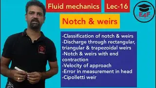 Notch & weirs I Classification I Discharge I Cipolletti weir I End contraction I FM I Lec-16