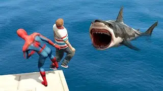 GTA 5 Crazy Spiderman Water Falls & Ragdoll Jumps - Ep.17 [Funny Moments Euphoria Physics]