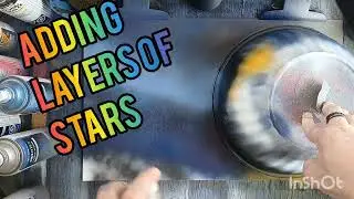 🌌 Creating a Giant Planet & Stars in 3 Minutes | Spray Paint Space Art #SprayPaintArt