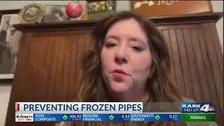 Woman experiencing frozen pipes, as central Arkansas plumbers seeing rise in calls due to cold tempe