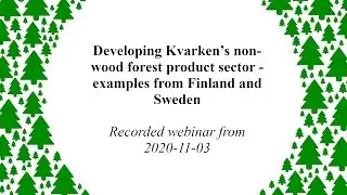 Webinar: Developing Kvarken&rsquo;s non-wood forest product sector - examples from Finland and Sweden