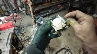 tuning up the main power switch of the classic Lincoln Tombstone AC welder