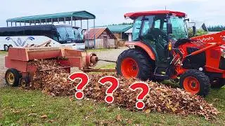 Picking Up Leaves with a Baler Explaned #farming #fall #nature