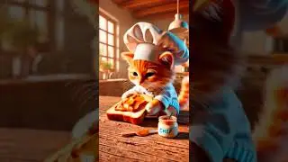 This cat | is preparing bread for breakfast #aicat #aicattrending #aichef #catlovers #aicattrending