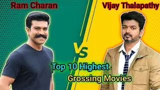 Ram Charan vs Vijay Thalapathy Top 10 Highest Grossing Movies 🤯 comparison | Ramcharan aur vijay vid