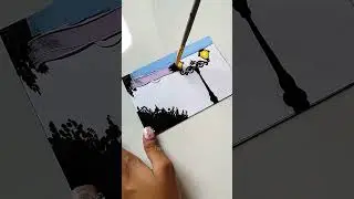 Calm & Relaxing view😻😻 #viral #drawing #art #art #ytshorts #shortsfeed #glasspainting