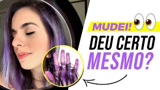 PINTEI MEU CABELO DE ROXO 👀😱 #cabelocolorido